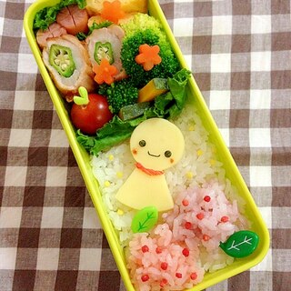 簡単キャラ弁☆あじさい&てるてる坊主のお弁当♪